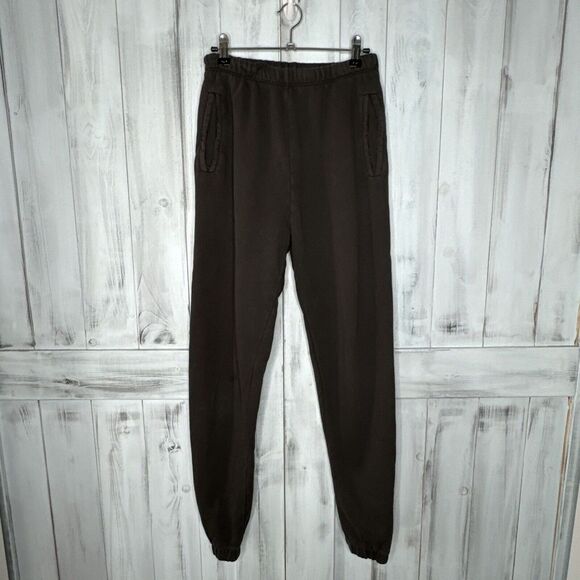 JOAH BROWN EMPIRE VTG BLACK COTTON HI RISE JOGGER...
